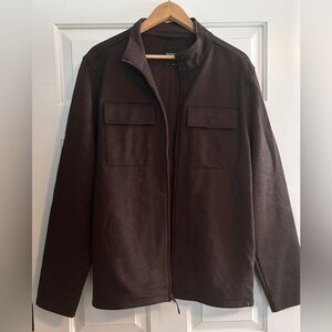 Prana chocolate brown wool blend men’s over shirt, L